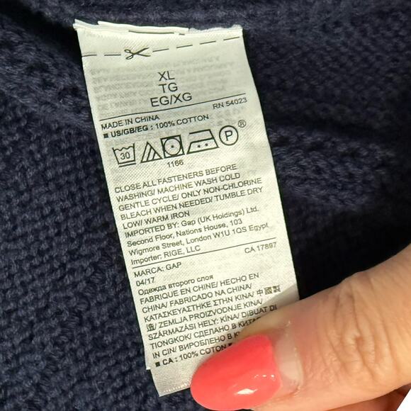 Gap Navy Blue Crochet Mini Halter Button Back Trapeze Dress size XL NEW Tags - Picture 6 of 10